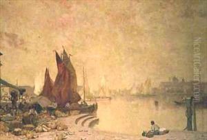 A Venetian Quay by Sir Alfred East