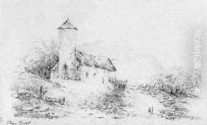Dessin Original A La Mine De Plomb, Signe En Bas A Gauche < Aur. Dudt > ; 12,3 X 17,2 Cm