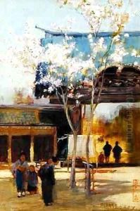 Cherry Trees at the Sammon by Sir Alfred East