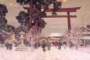 View of a Shinto Shrine by Sir Alfred East