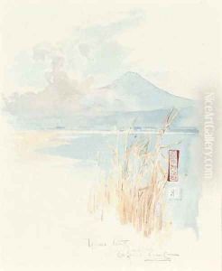 Rushes on the edge of a Japanese lake by Sir Alfred East