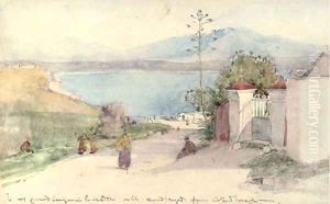 A street scene in North Africa, thought to be Morocco by Sir Alfred East