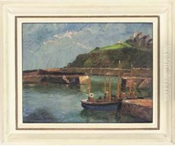 The Inner Harbour With Polkirt
Hill Beyond, Mevagissey, Cornwall; And Fishing Boats In The Harbour - view 1