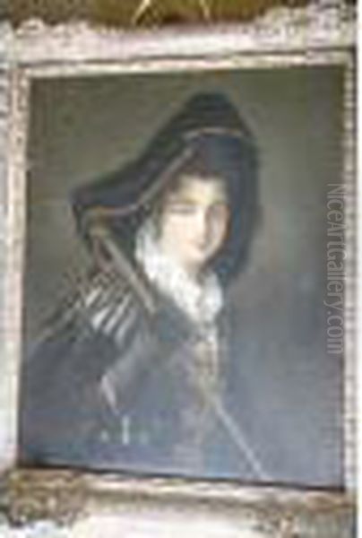 Portraitde Jeune Femme En Pelerine - view 1