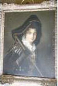 Portraitde Jeune Femme En Pelerine by Jean-Baptiste Santerre