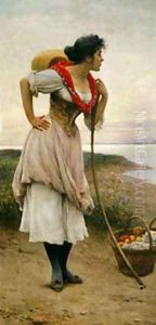 Eugene De Fruit Vendor by Blaas Eugen De