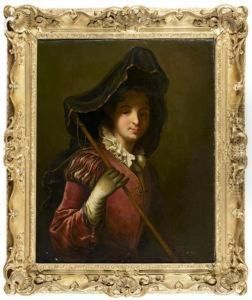 Portrait De Femme En Pelerine by Jean-Baptiste Santerre