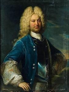 Portrait D'homme Au Manteau Bleu