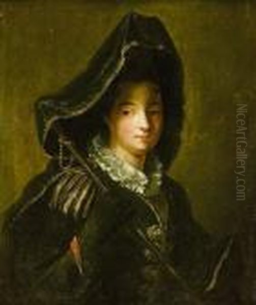 Portrait De Jeune Femme En Tenue De Pelerine - view 1