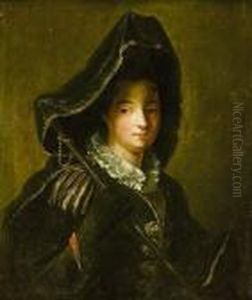 Portrait De Jeune Femme En Tenue De Pelerine by Jean-Baptiste Santerre
