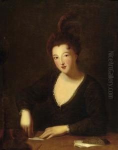 Seated Woman With Letter. 1704. by Jean-Baptiste Santerre