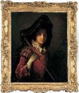 Portrait De Jeune Femme En Pelerine