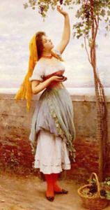 Blass Eugene De The Grape Picker by Blaas Eugen De