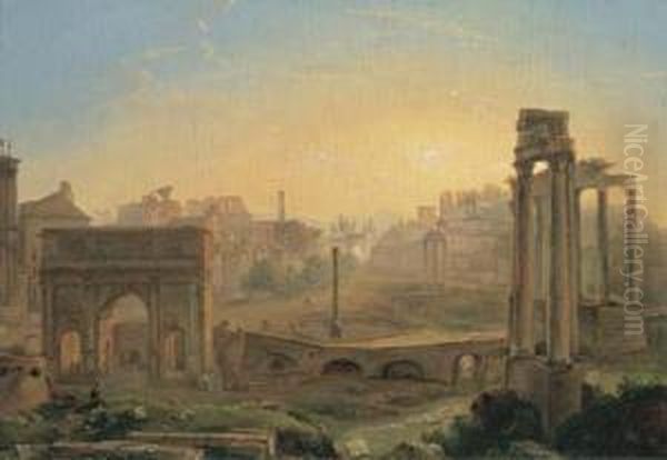Vue Du Forum Romain, Avec L'arc De Septime Severe - view 1