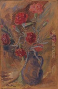 Pot With Flowers by Gheorghe Sarbu