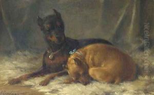 Duitse dwerg pinchers by Otto Eerelman