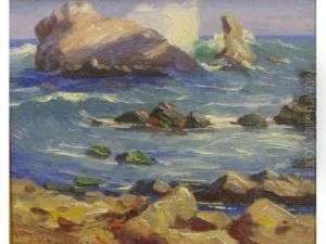 California Coast Line With Crashing Waves by Paul Turner Sargent