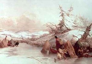 Spearing Fish in Winter by Seth Eastman
