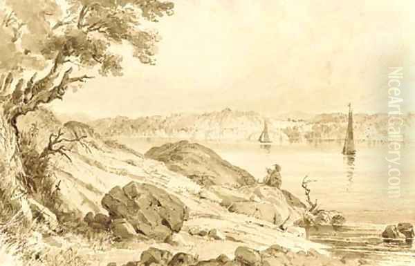Inscription Rock at Esopus Landing on the Hudson River - view 1