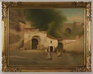 Village Scene by William Sartain