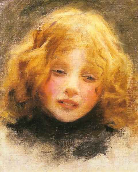Head study of a young girl - view 1