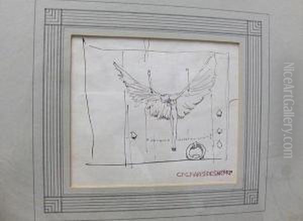 Hanging Winged Female Figure - view 1