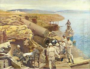 Postazione Di Artiglieria Italiana A Punta Sdobba by Giulio Artistide Sartorio