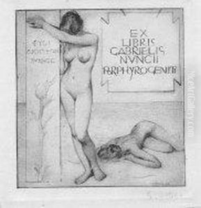 Ex Libris Gabrielis Nuncii Porphyrogeniti by Giulio Artistide Sartorio