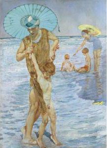 Sulla Spiaggia Di Fregene by Giulio Artistide Sartorio