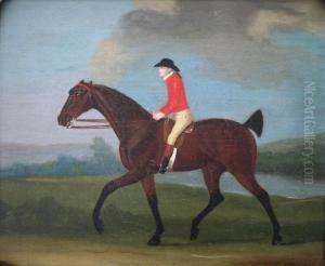 A Groom, Possibly George Wellstead, Exercising A Bayracehorse by J. Francis Sartorius