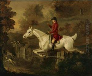Major Spode Taking A Fence by J. Francis Sartorius
