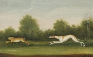 A Greyhound Chasing A Hare by J. Francis Sartorius