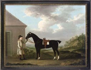 A Gentleman With His Hunter In An Extensive Landscape by J. Francis Sartorius