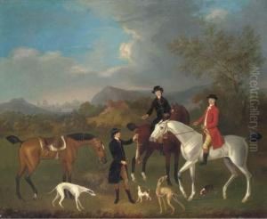 A Coursing Party In A Landscape, A Capriccio City Beyond