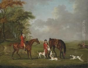 Huntsmen And Hounds By The Edge Of A Wood Huntsmen And Hounds By The Edge Of A Wood