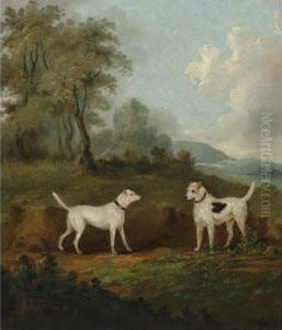 Two Dogs In A Landscape by J. Francis Sartorius