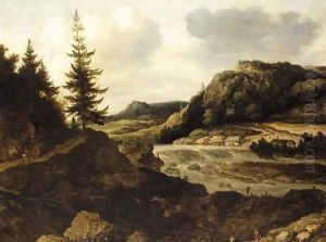 Mountainous River Landscape c. 1660 by Allaert van Everdingen