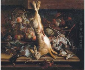 Still Life Of Game And Fruits On A Stone Ledge Still Life Of Game And Fruits On A Stone Ledge