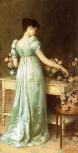 Arranging Roses 1892 by De Scott Evans