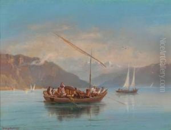 Market Sellers Returning Home On Lake Geneva - view 1