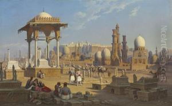 View Of Cairo, The Citatel With The Mamluk Tombs In Theforeground - view 1