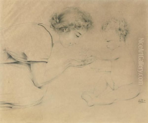 Mother And Child Playing With Dice - view 1
