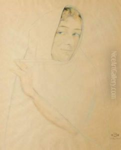 Vrouw Met Sjaal by Walter Sauer