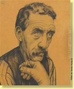 Dessin Au Crayon Sur Papier Cire: Mineur Au Doigt Coupe