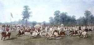 Polo Match at Hurlingham Between the Horse Guards Blue and the Monmouthshire Team by George Earl