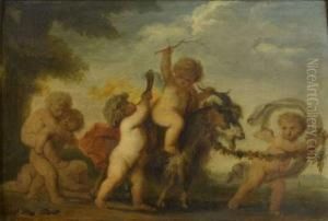 Jeunes Enfants Jouant Avec Un Bouc by Piat Joseph Sauvage