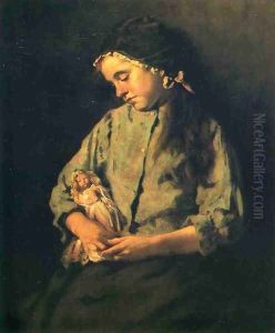 A Young Girl with Her Doll by Lawrence Carmichael Earle