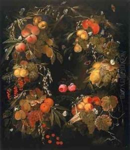Still life of autumnal fruits by Ottmar The Elder Elliger