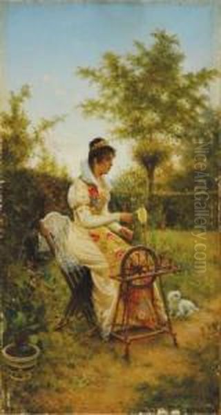 Young Woman Spinning - view 1
