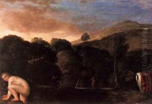 Nymph Fleeing Satyrs by Adam Elsheimer